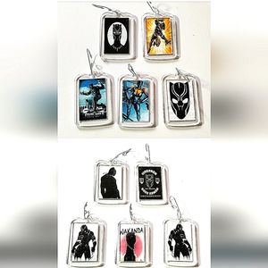*HAPPY HOLIDAYS* (5x) Black Panther Ornaments! Double Sided. Handmade. Unisex.
